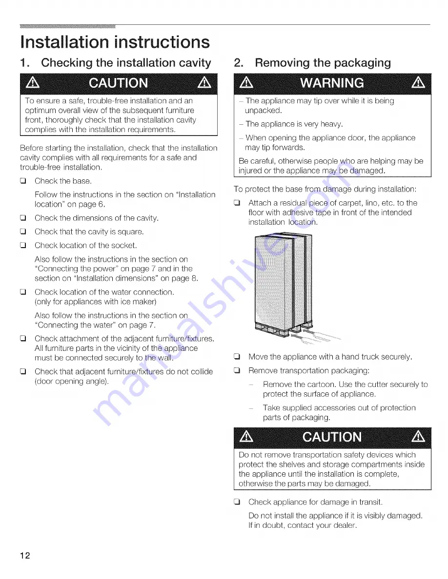 Thermador T36IT70CNS/01 Installation Instructions Manual Download Page 12