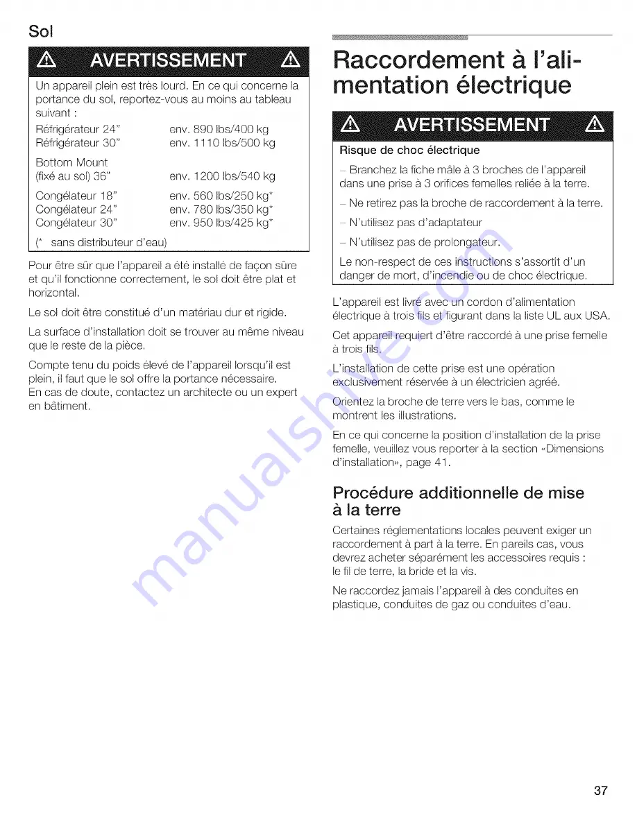 Thermador T36IT70CNS/01 Installation Instructions Manual Download Page 37