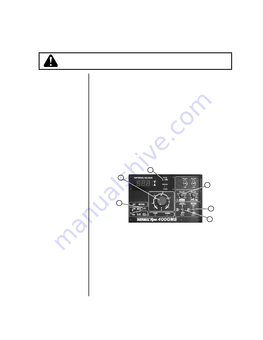 Thermadyne Thermal Arc 400GMS CC Operating Manual Download Page 31