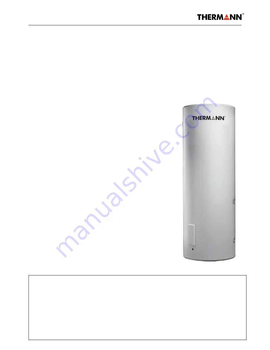 Thermann 250L Owner'S Manual & Installation Manual Download Page 20