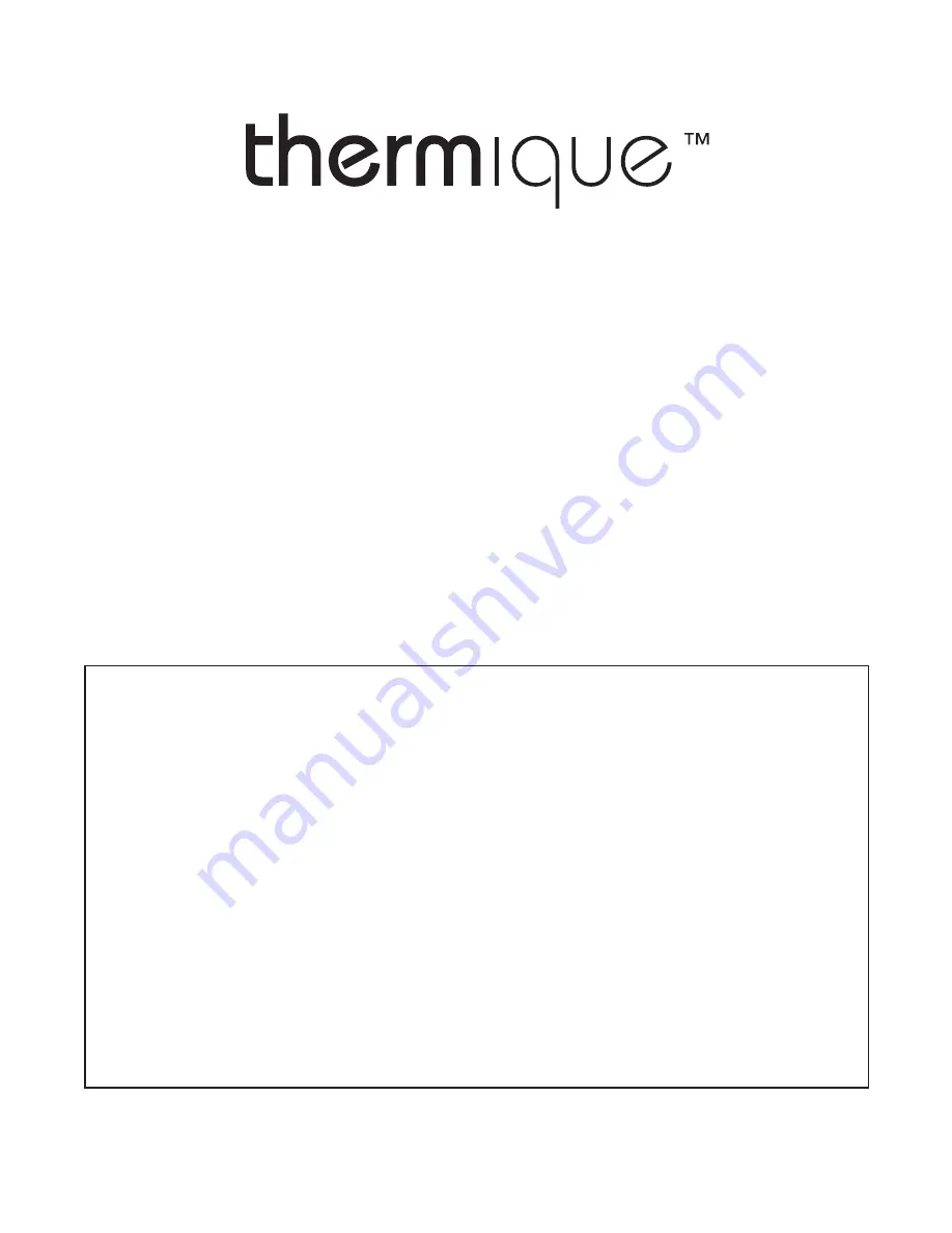 Thermique LHGTW-24 Owner'S Manual Download Page 1