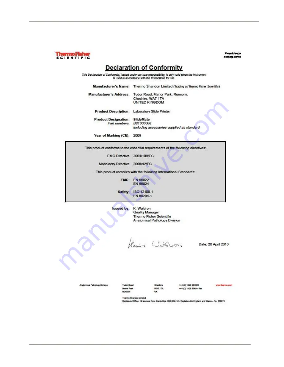 Thermo Scientific SlideMate Скачать руководство пользователя страница 3