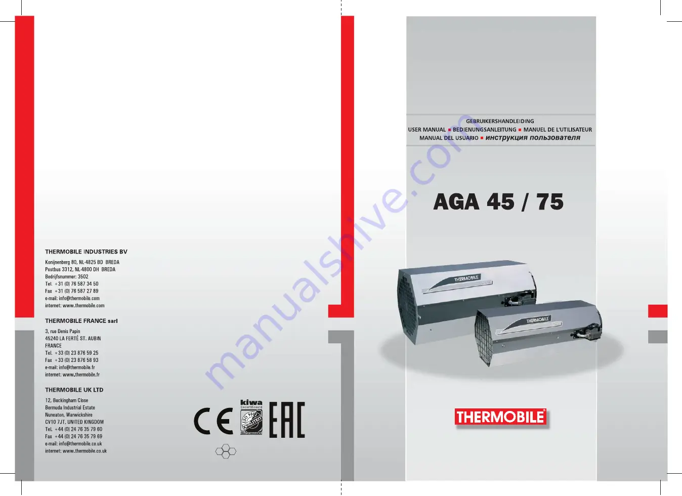 THERMOBILE AGA 45 Скачать руководство пользователя страница 1