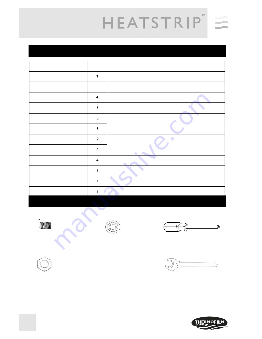 Thermofilm Heatstrip THY2200P Assembly Manual Download Page 6