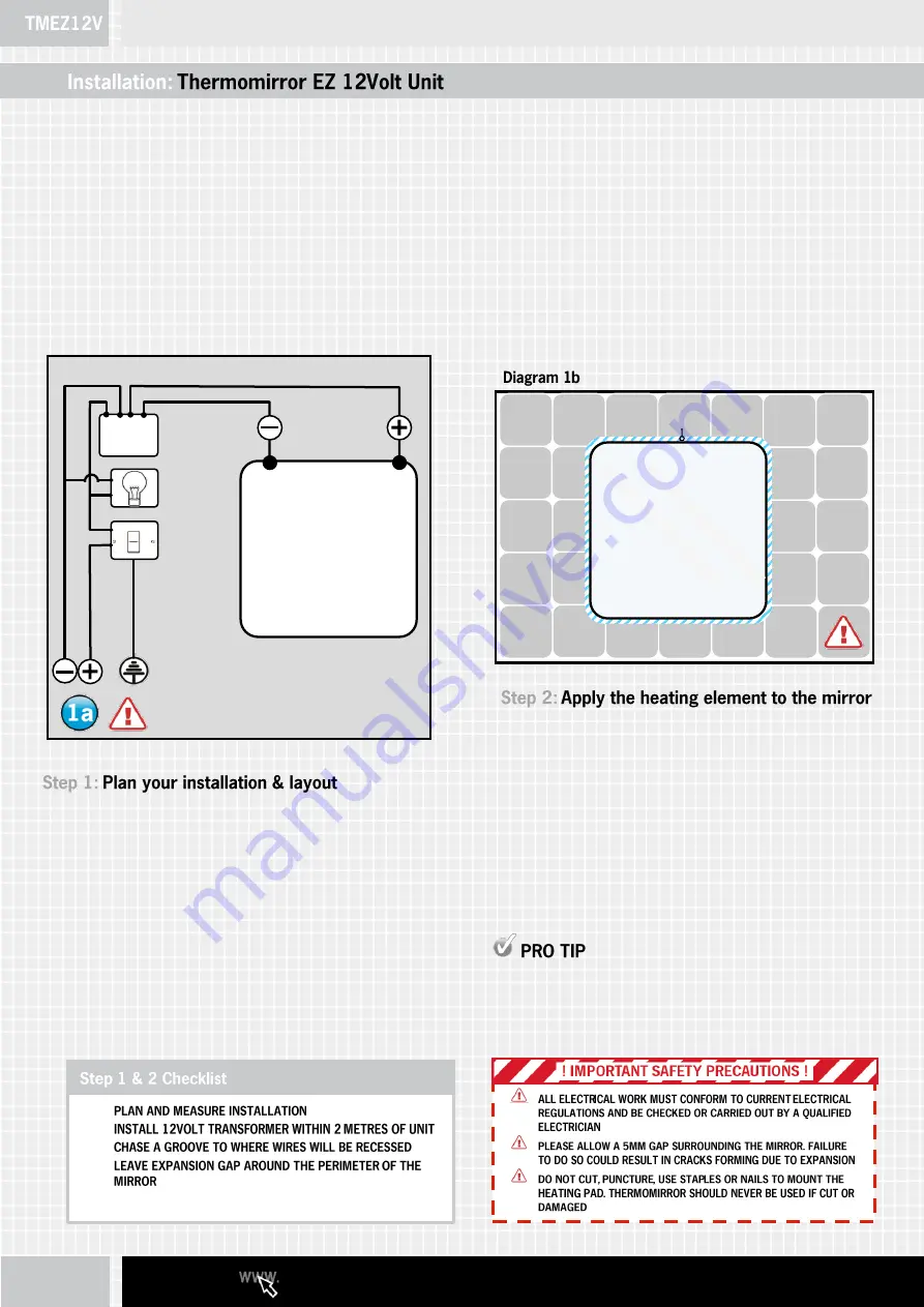 Thermogroup Thermomirror EZ 12V Installation Manual Download Page 2