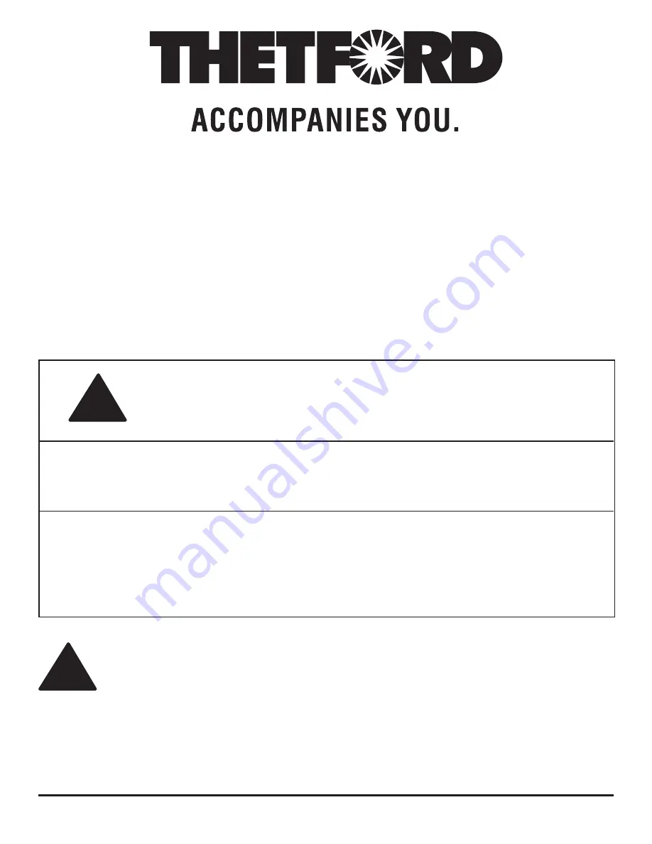 Thetford N604.3 Installation And Owner'S Manual Download Page 1