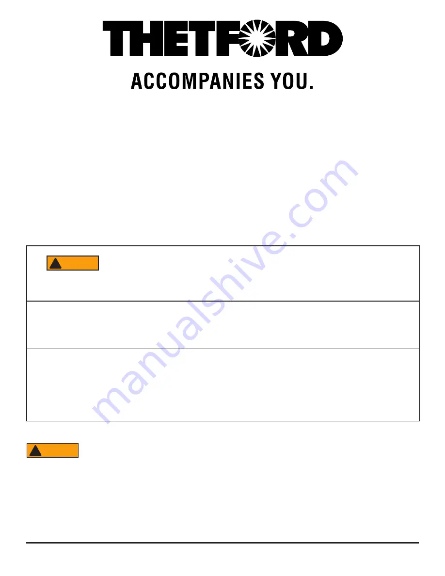 Thetford N614E.3F Installation Manual Download Page 1
