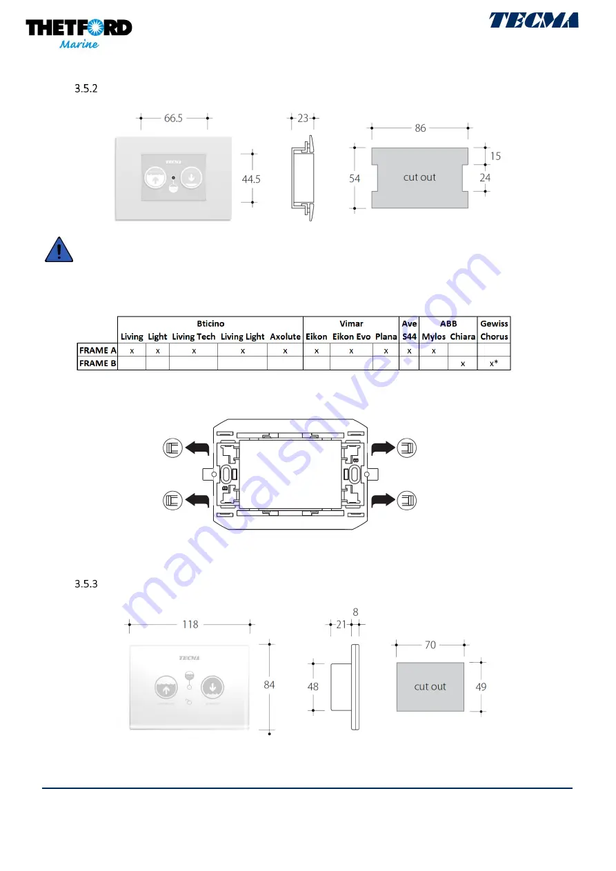 Thetford TECMA Design Series Instructions For Installation And Use Manual Download Page 61