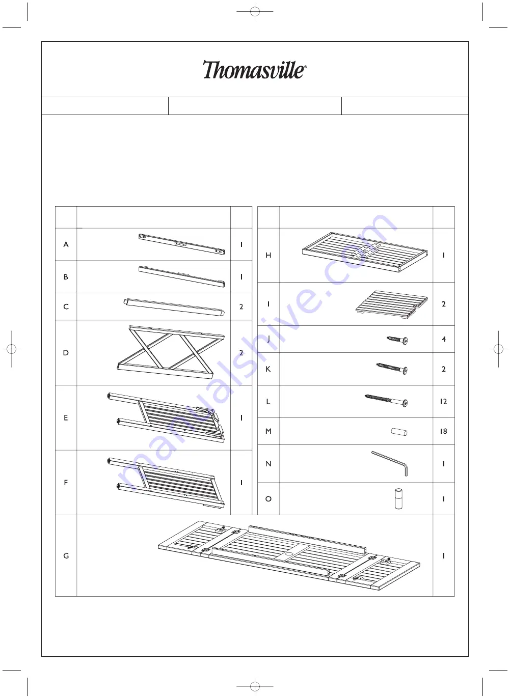 Thomasville Nature's Retreat 12251-005 Assembly Instructions Manual Download Page 3