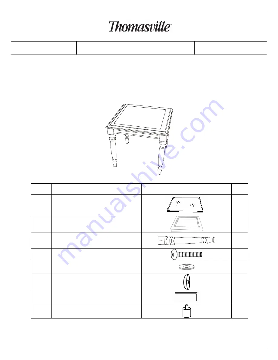 Thomasville Summer Silhouette 12265-002/012 Assembly Instructions Download Page 1