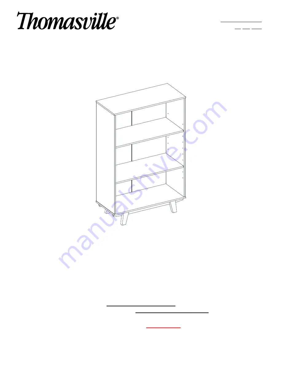 Thomasville Whitney Bookcase SPLS-WHBK-TV Manual Download Page 1