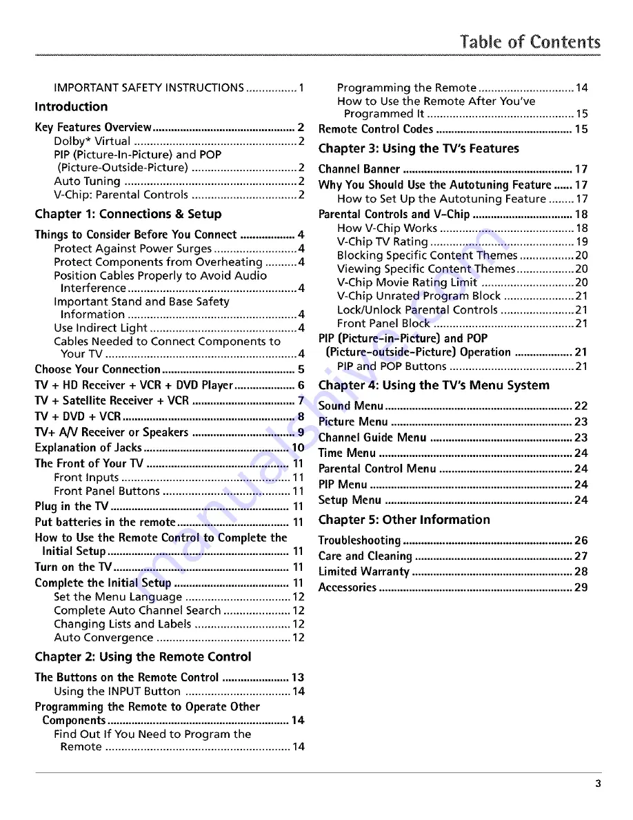 THOMSON D40GW10YX1 User Manual Download Page 5