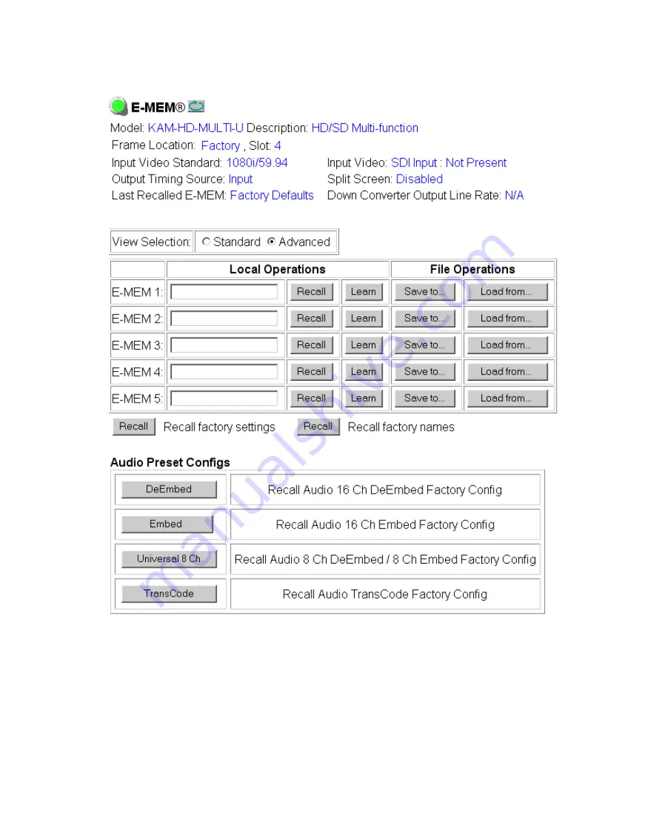 THOMSON Grass Valley KAM-HD-MULTI Скачать руководство пользователя страница 88