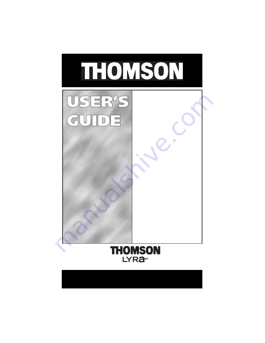 THOMSON Lyra PDP2211 User Manual Download Page 1