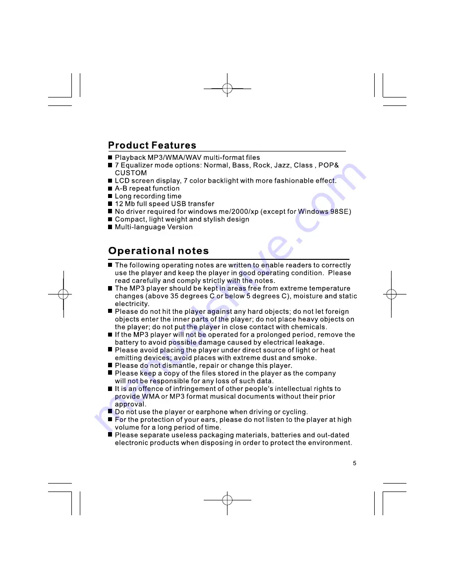 THOMSON Lyra PDP5512K User Manual Download Page 6