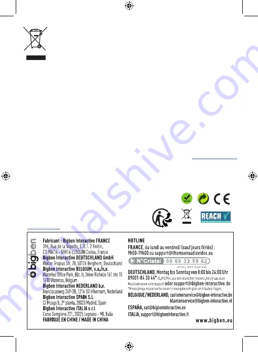 THOMSON SB50BT Operating Instructions Manual Download Page 18