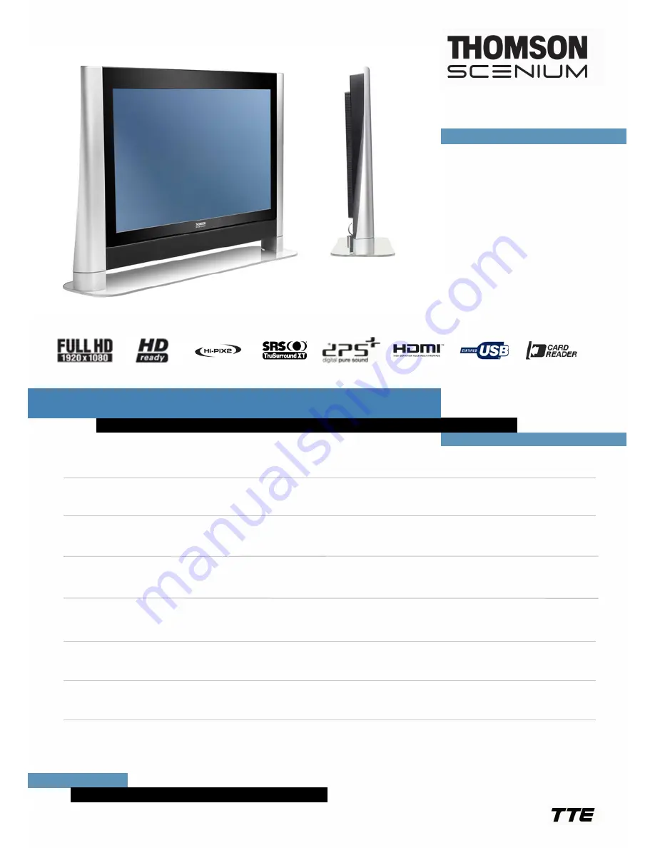 THOMSON SCENIUM 42LB330B5 Скачать руководство пользователя страница 1