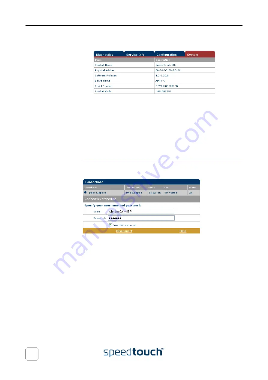 THOMSON SpeedTouch 500 Series Setup And User Manual Download Page 52