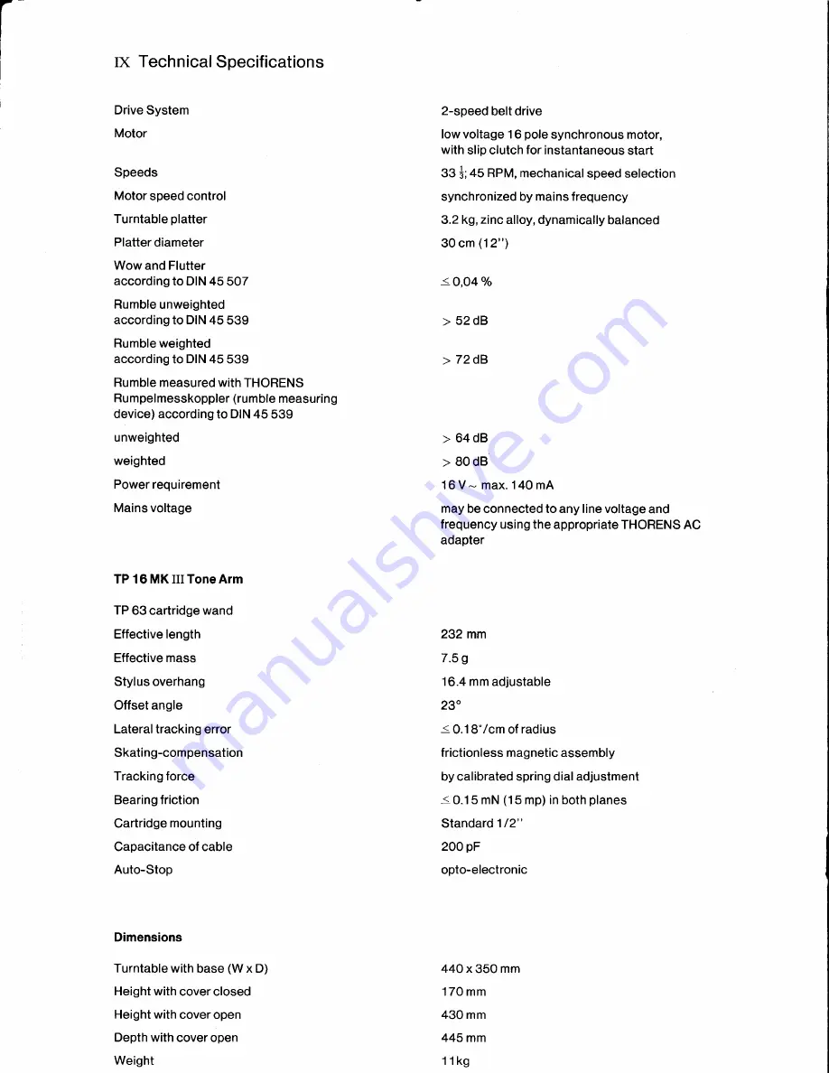 THORENS TD 147 Instruction Manual Download Page 24