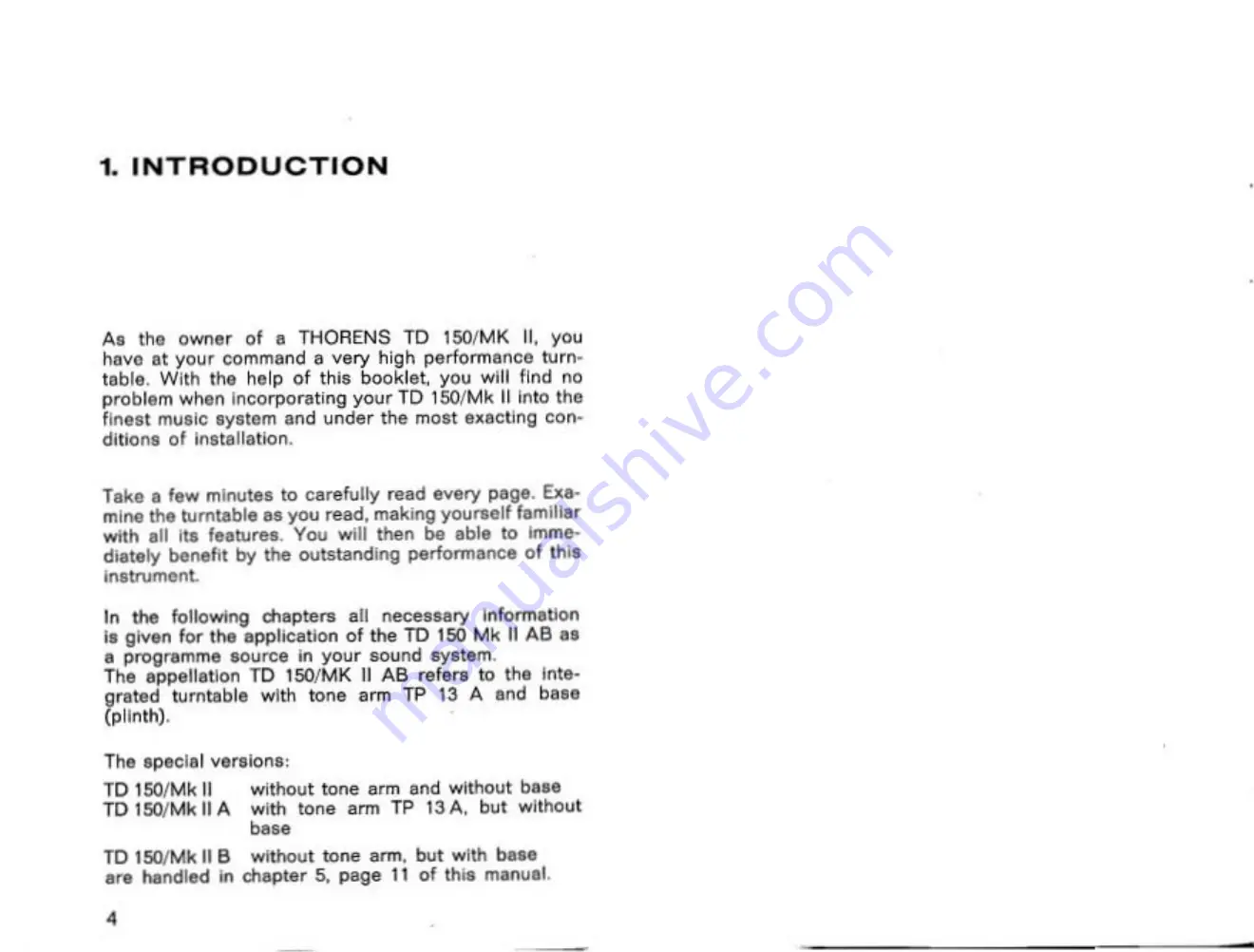 THORENS TD 150/II Instruction Manual Download Page 5