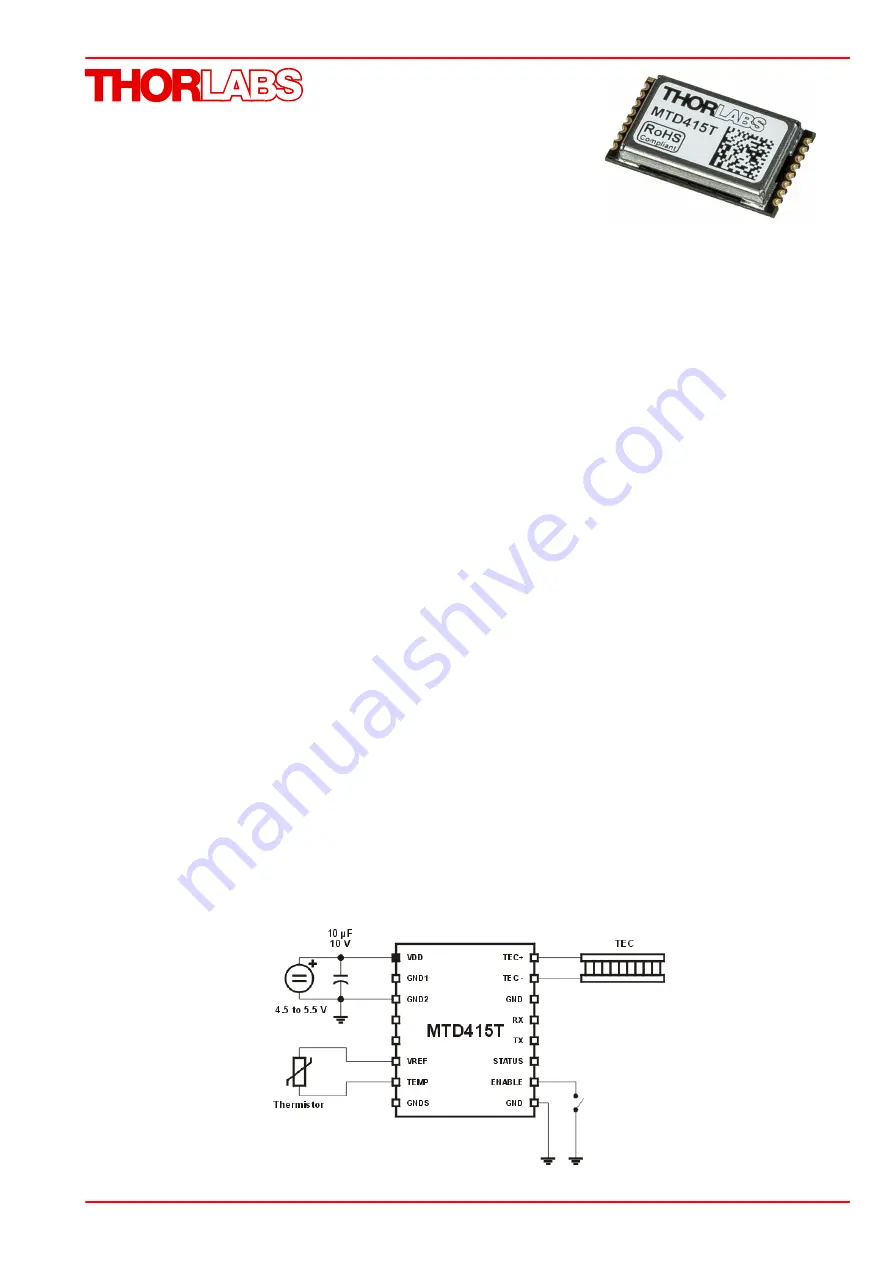 THORLABS MTD415T Datasheet Download Page 1