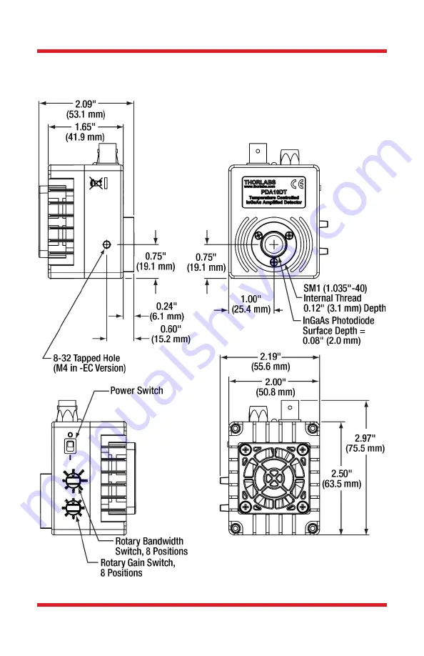 THORLABS PDA10DT Скачать руководство пользователя страница 16