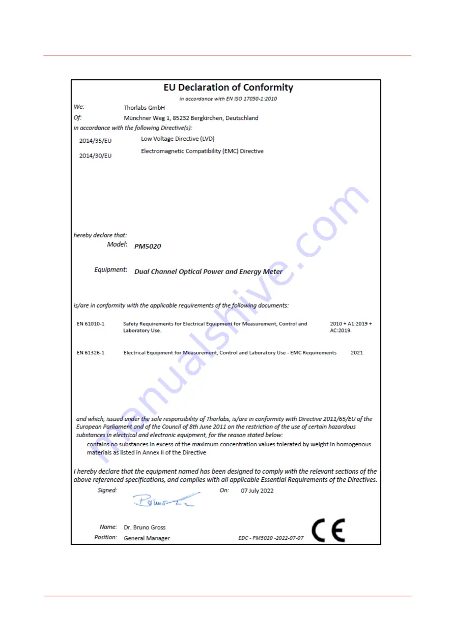 THORLABS PM5020 User Manual Download Page 61