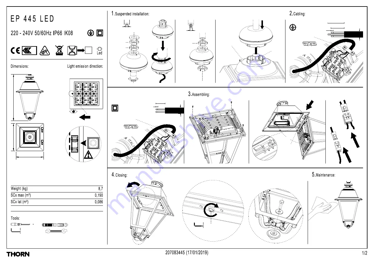 Thorn EP 445 LED Скачать руководство пользователя страница 1