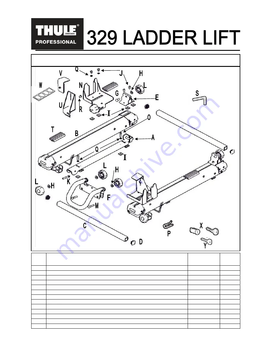 Thule Ladder Lift 329 Installation Instructions Manual Download Page 1