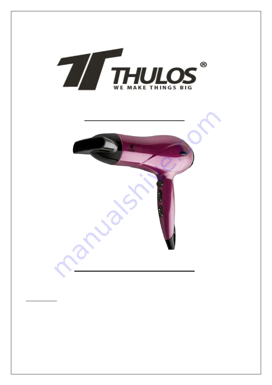 Thulos TH-HD809 Instruction Manual Download Page 6