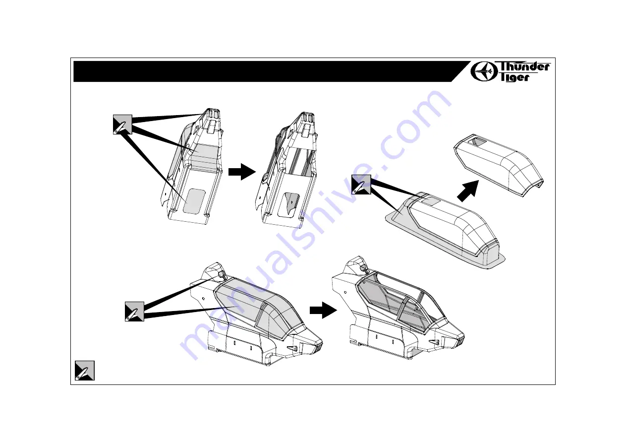 THUNDER TIGER AH-1W Super Cobra Gunship mini Titan E325 CONVERSION KIT Assembly Manual & Parts Catalogue Download Page 25