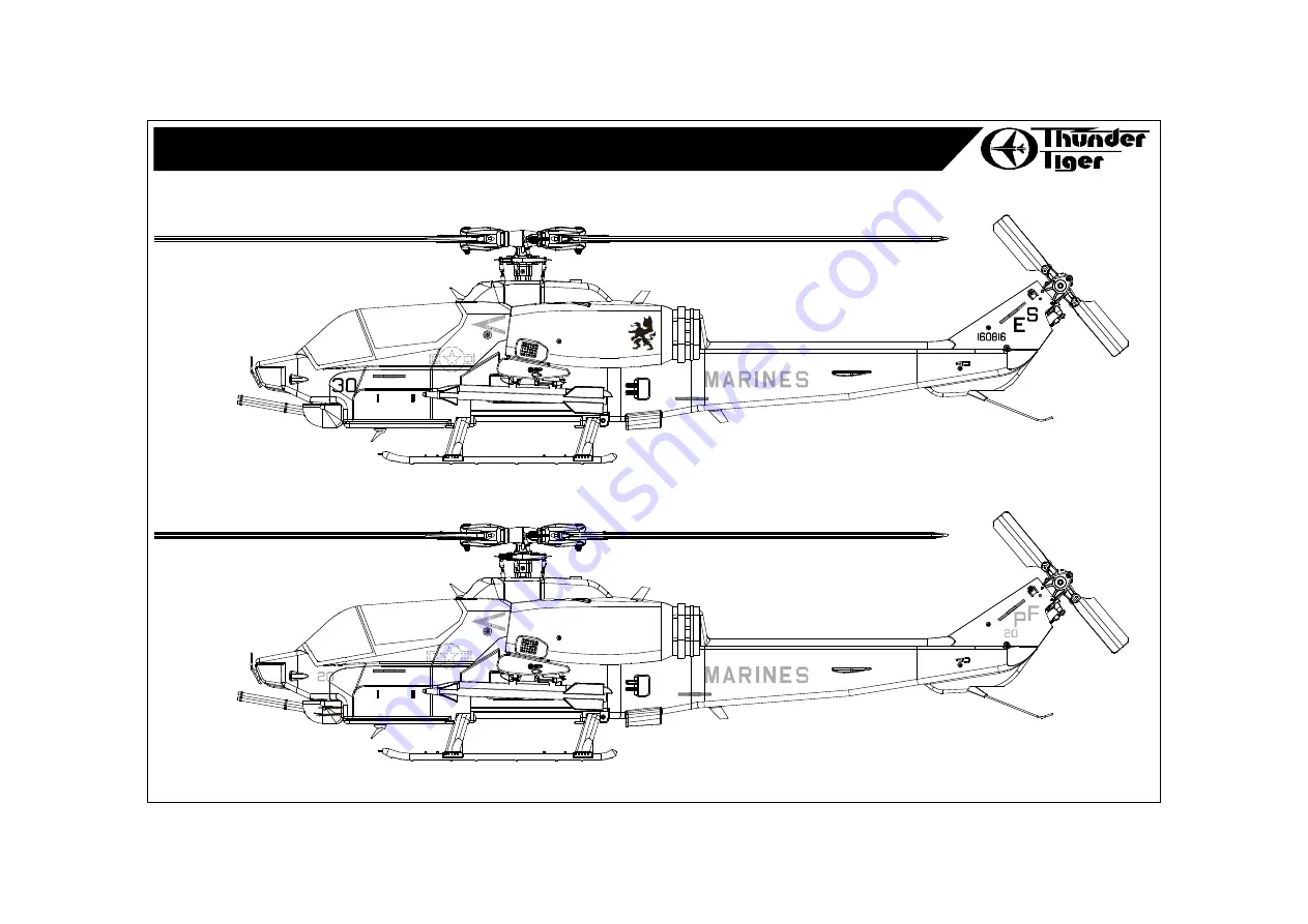 THUNDER TIGER AH-1W Super Cobra Gunship mini Titan E325 CONVERSION KIT Assembly Manual & Parts Catalogue Download Page 32