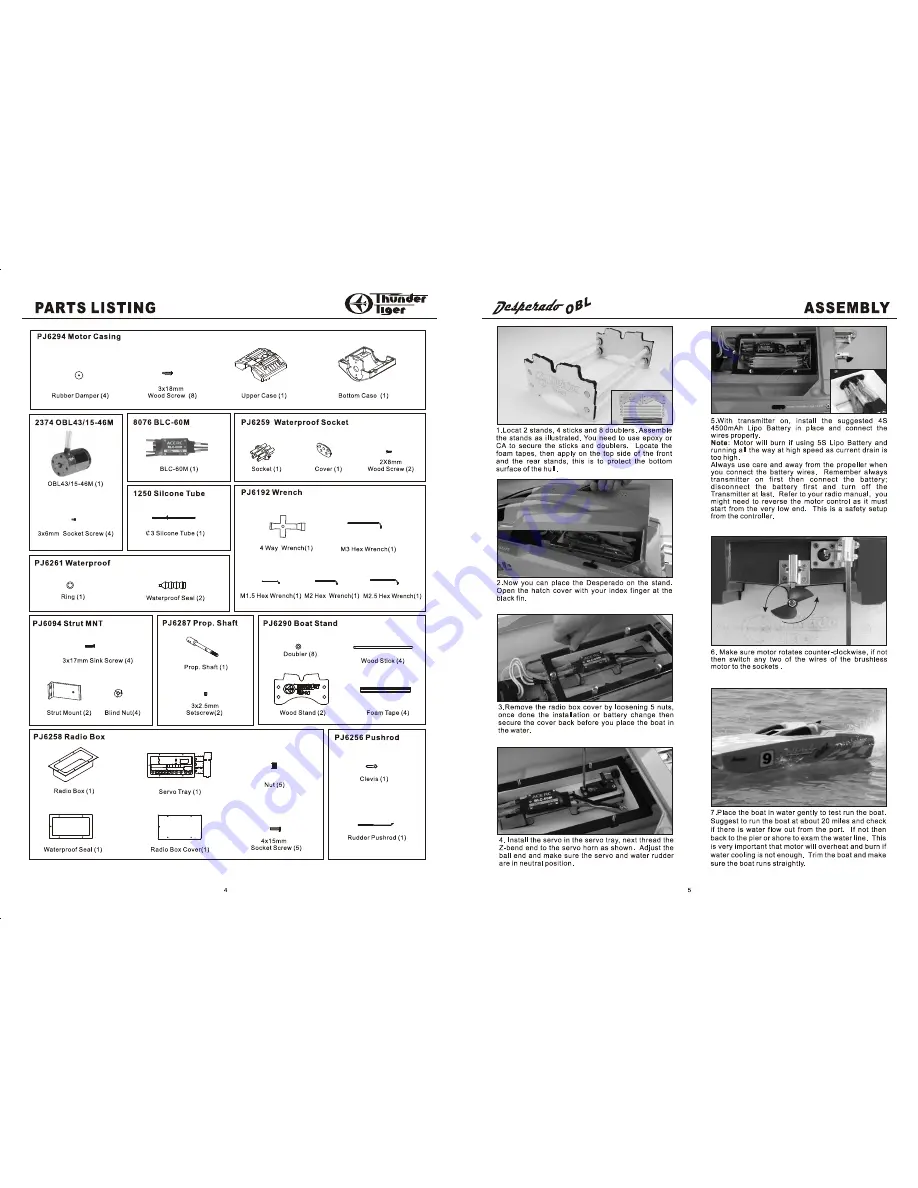 THUNDER TIGER DESPERADO OBL - ASSEMBLY Manual Download Page 3