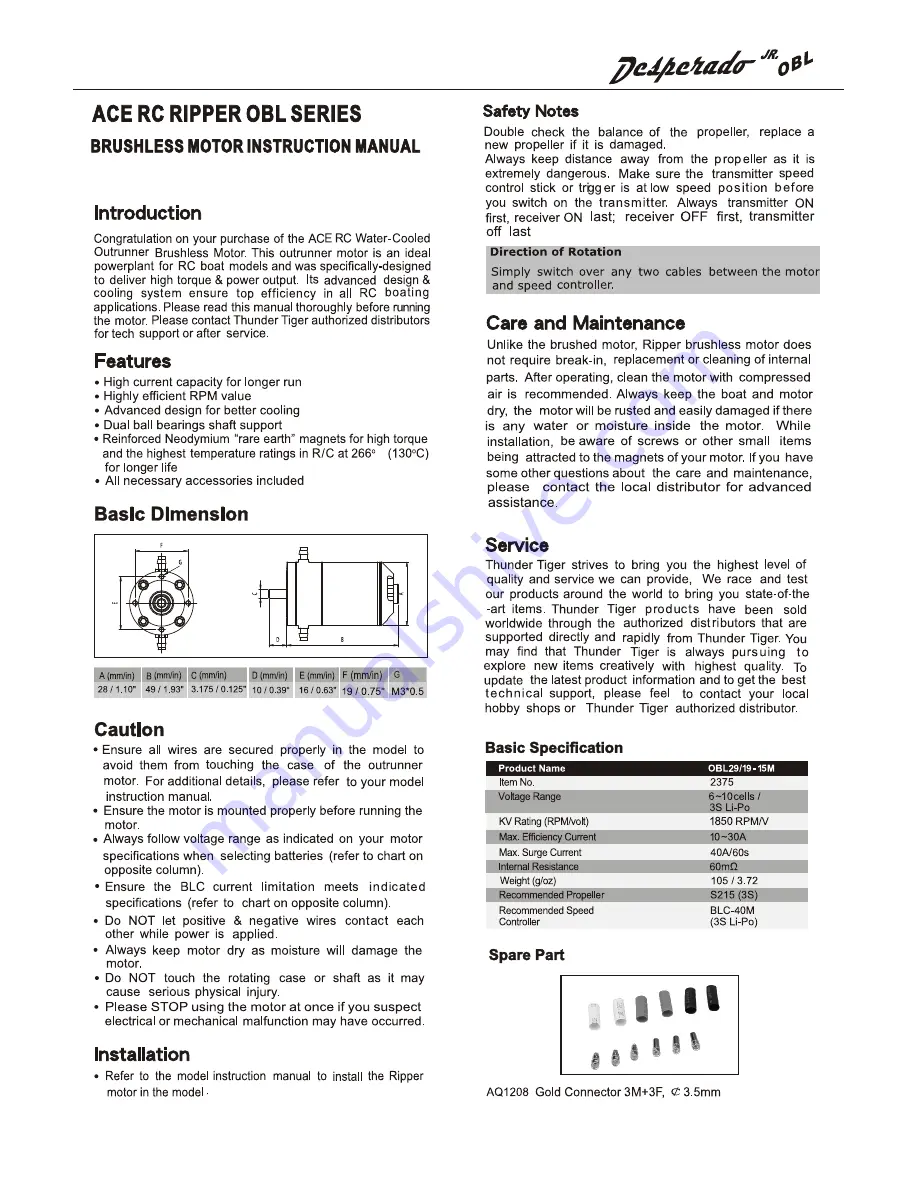 THUNDER TIGER Desperago Jr. 5126 Assembly Manual Download Page 10