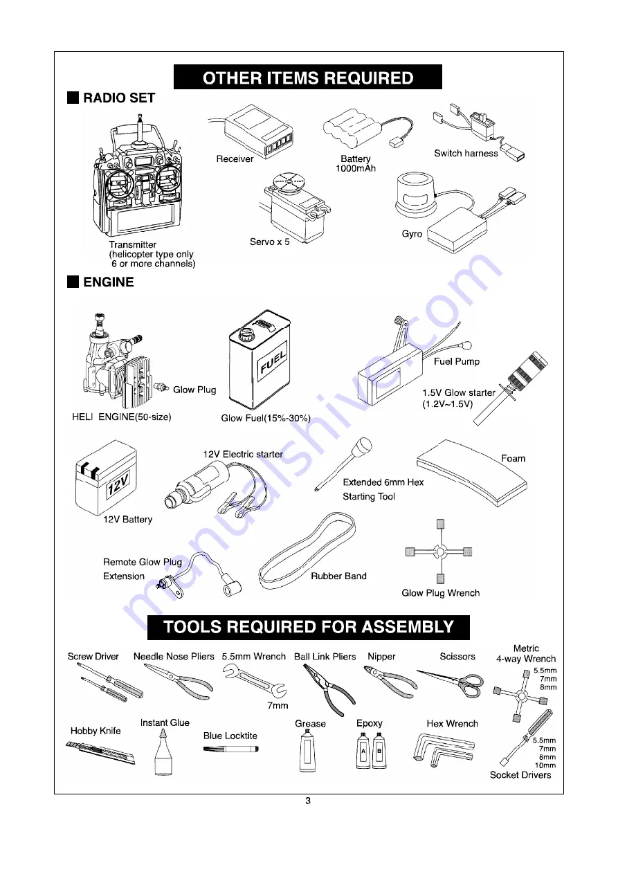 THUNDER TIGER RAPTOR RC Quick Start Manual Download Page 6