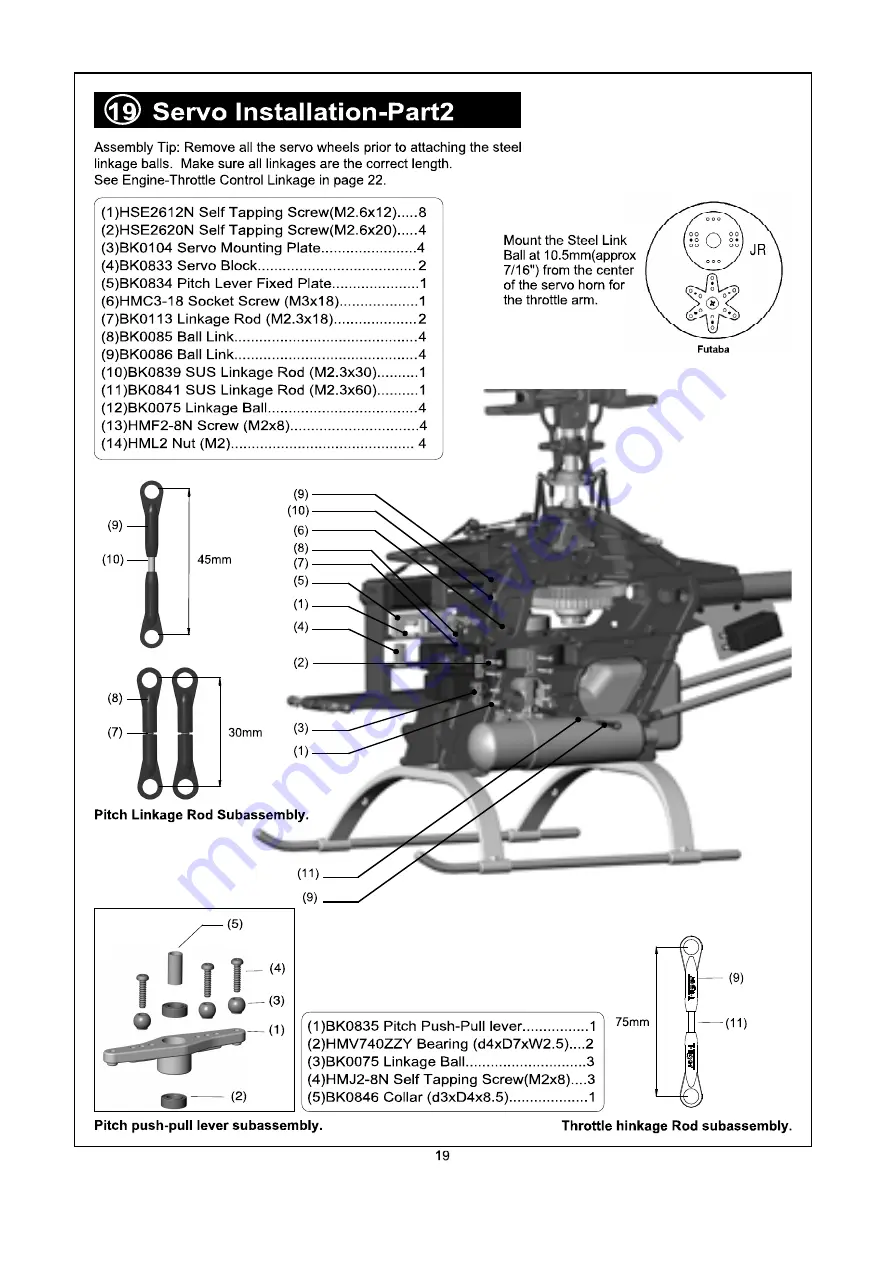 THUNDER TIGER RAPTOR RC Quick Start Manual Download Page 22