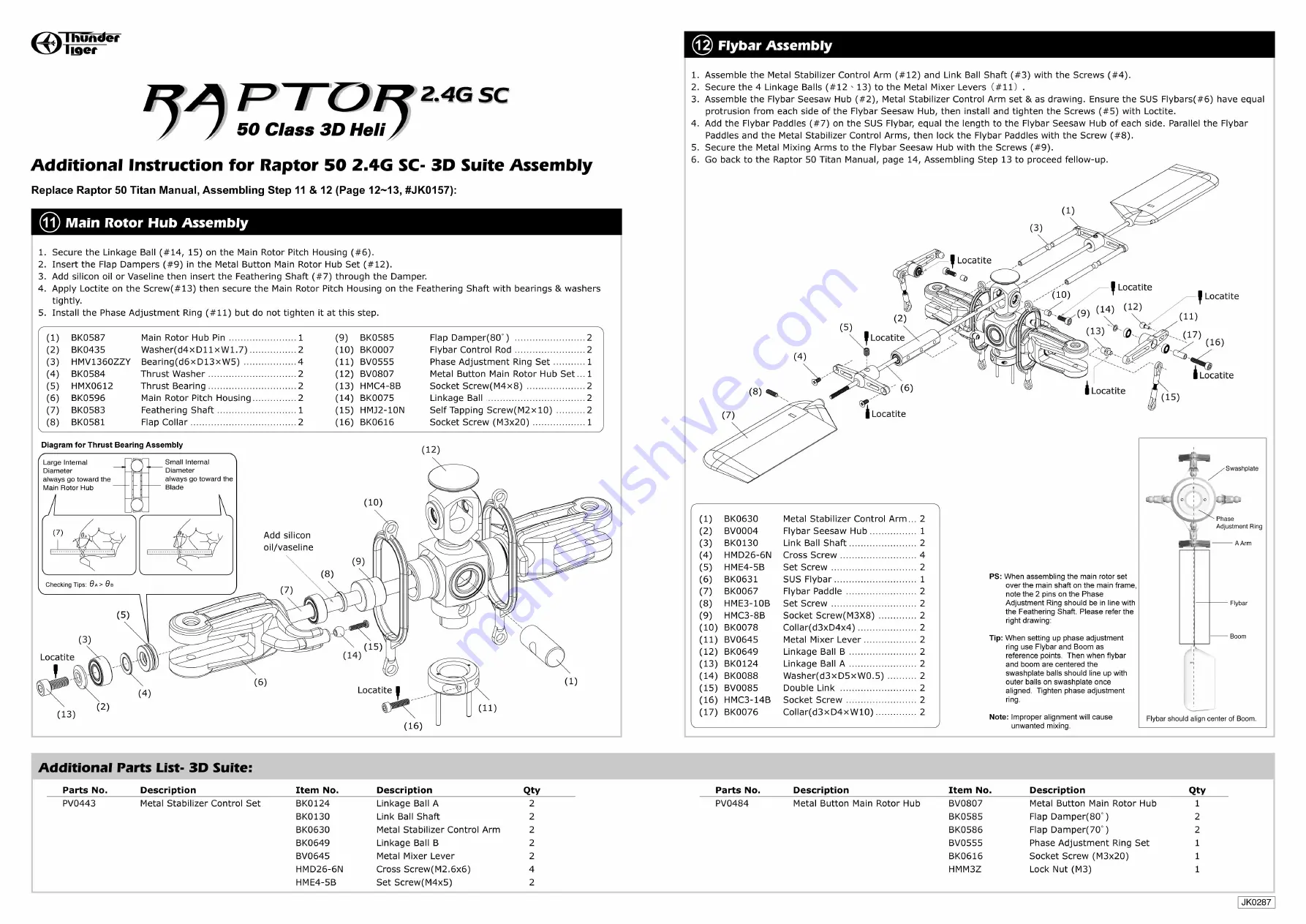 THUNDER TIGER RAPTOR RC Quick Start Manual Download Page 53