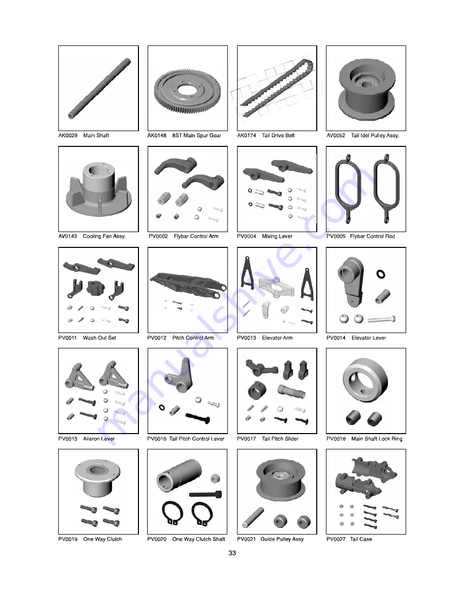 THUNDER TIGER Raptor SE 50 Size 3D Heli Assembly And Maintenance Manual Download Page 34