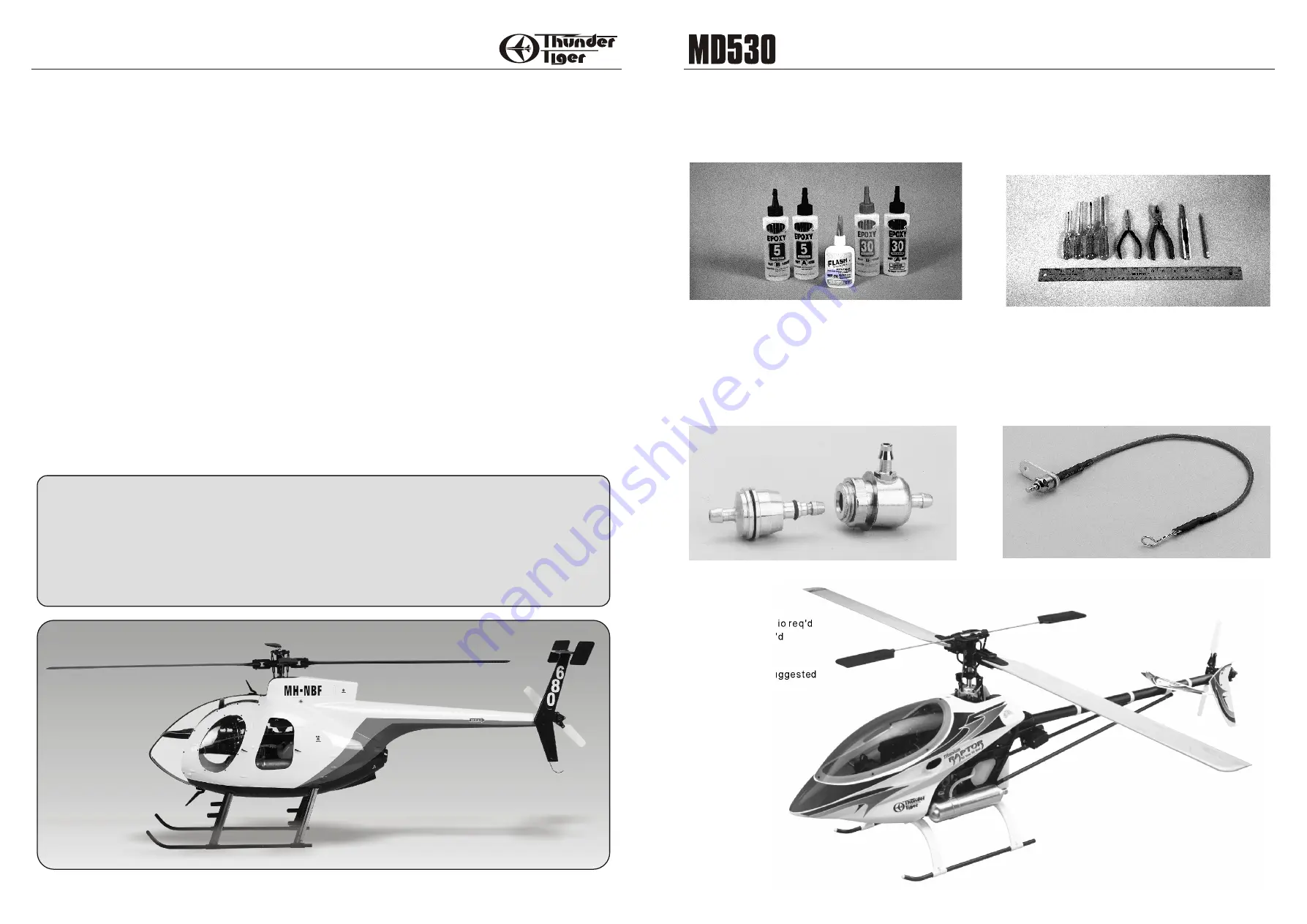 THUNDER TIGER Raptor50 Titan Assembly Manual Download Page 2