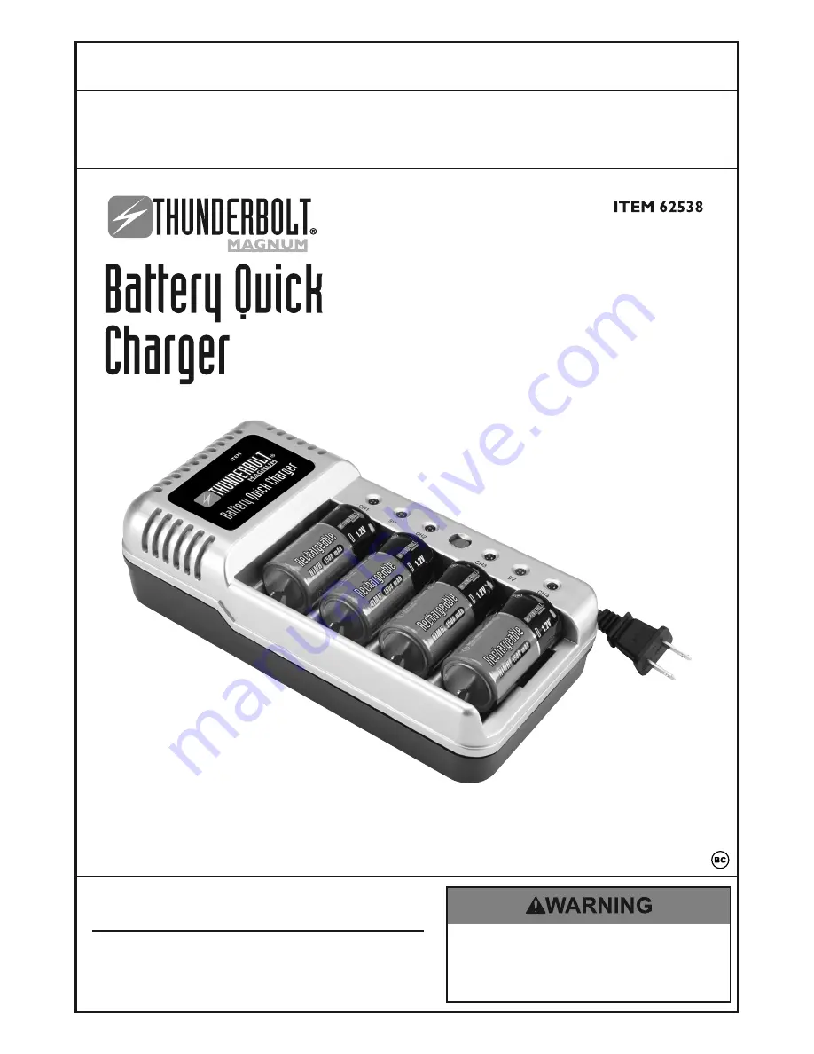 Thunderbolt Magnum 62538 Owner'S Manual & Safety Instructions Download Page 1