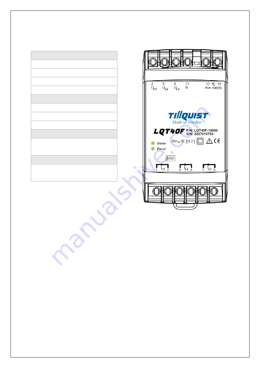 TILLQUIST LQT40F Скачать руководство пользователя страница 6