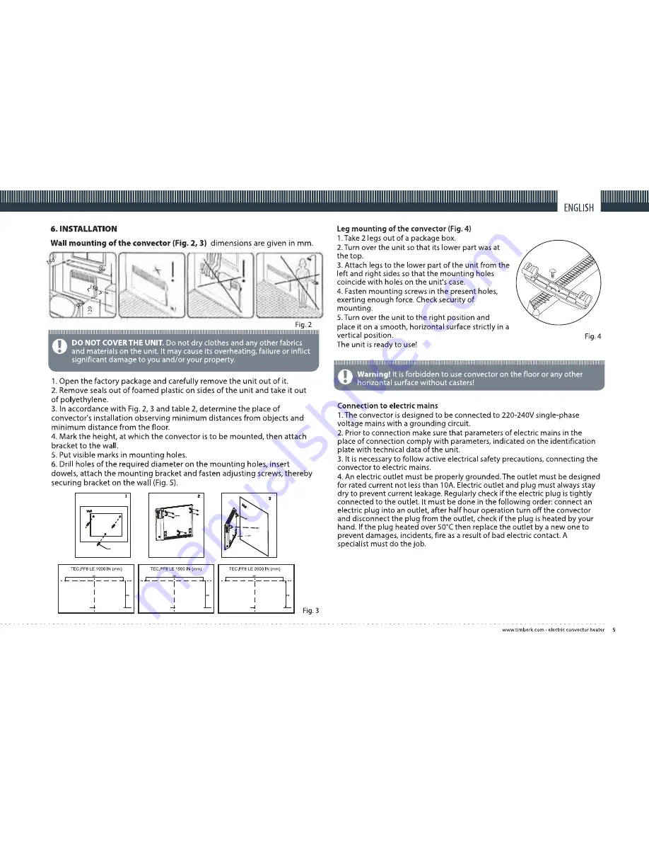 Timberk TEC.PF8 LE 1000 IN Instruction Manual Download Page 5