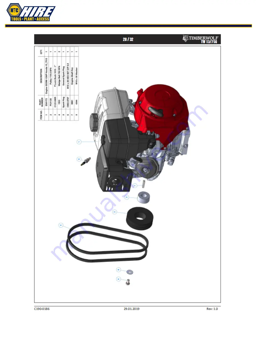 Timberwolf TW 13/75G Instruction Manual Download Page 28