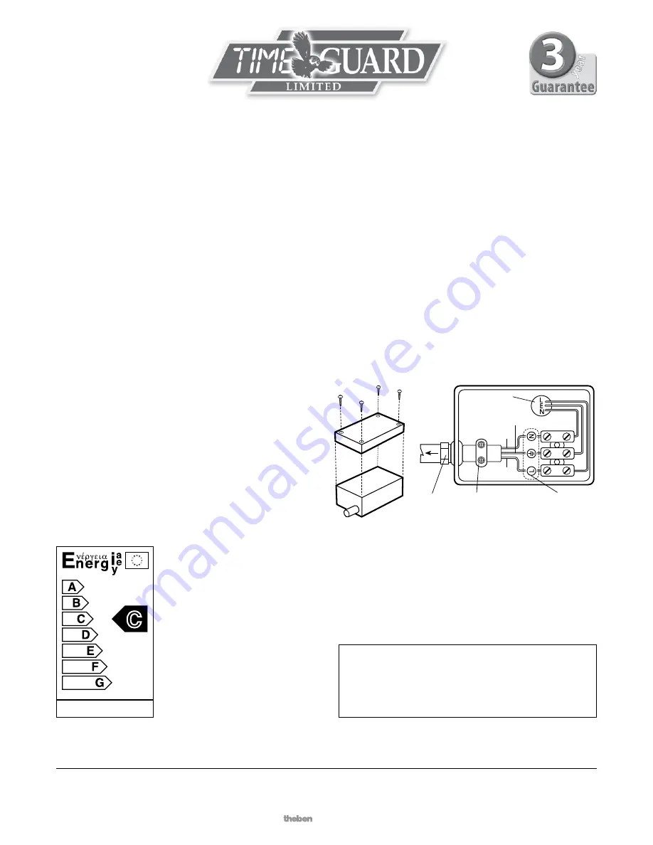 Time Guard NCFB150C Installation Instructions Download Page 1