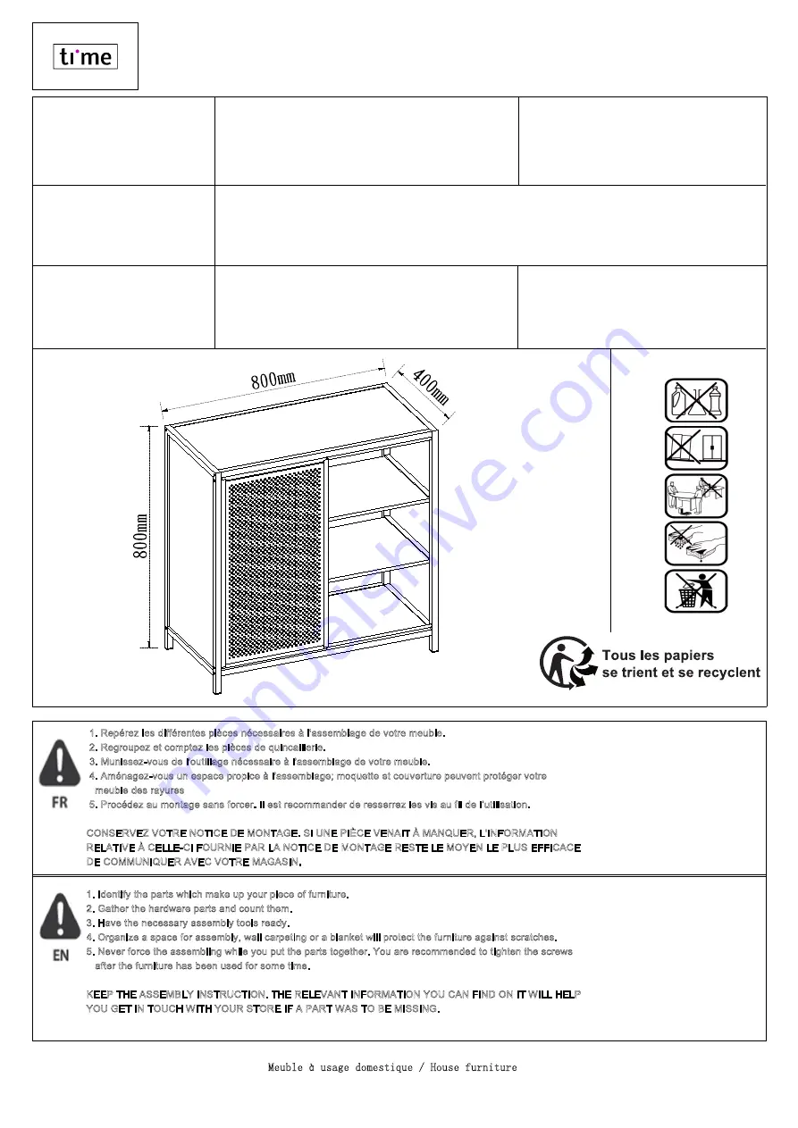 Time 4894223226295 Assembly Instructions Manual Download Page 1