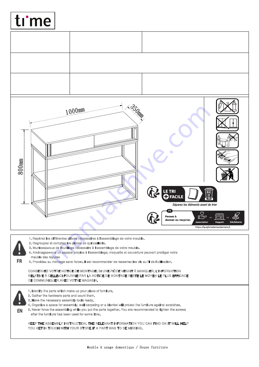 Time 4894223231565 Assembly Instructions Manual Download Page 1