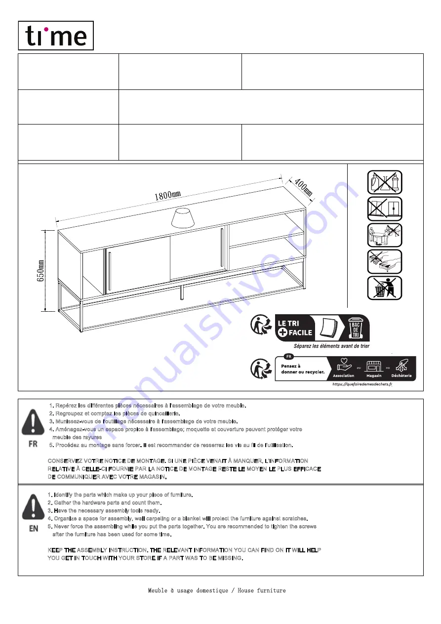 Time 4894223231596 Assembly Instructions Manual Download Page 1