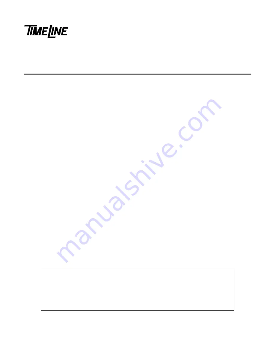 TimeLine 71B008 Installation Manual Download Page 1