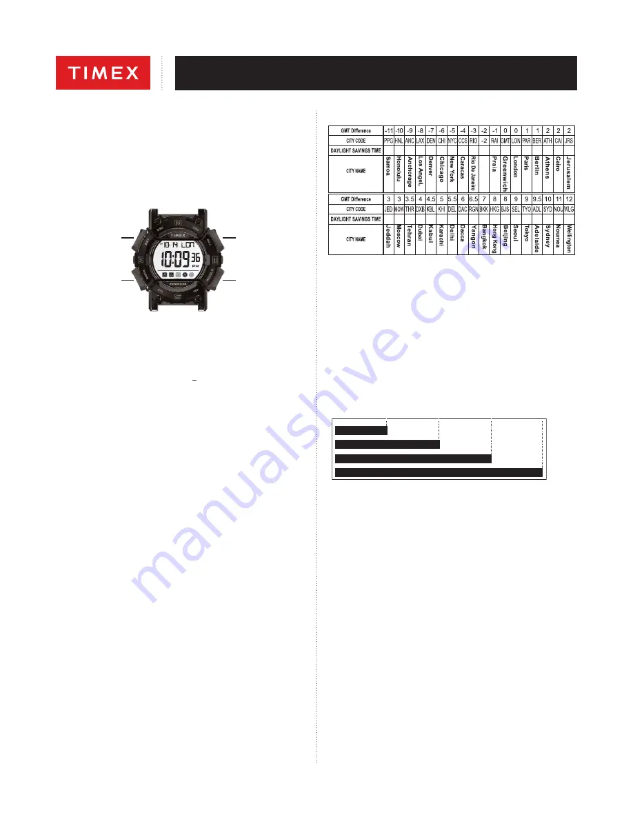 Timex EXPEDITION WORLD TIME DIGITAL Скачать руководство пользователя страница 11