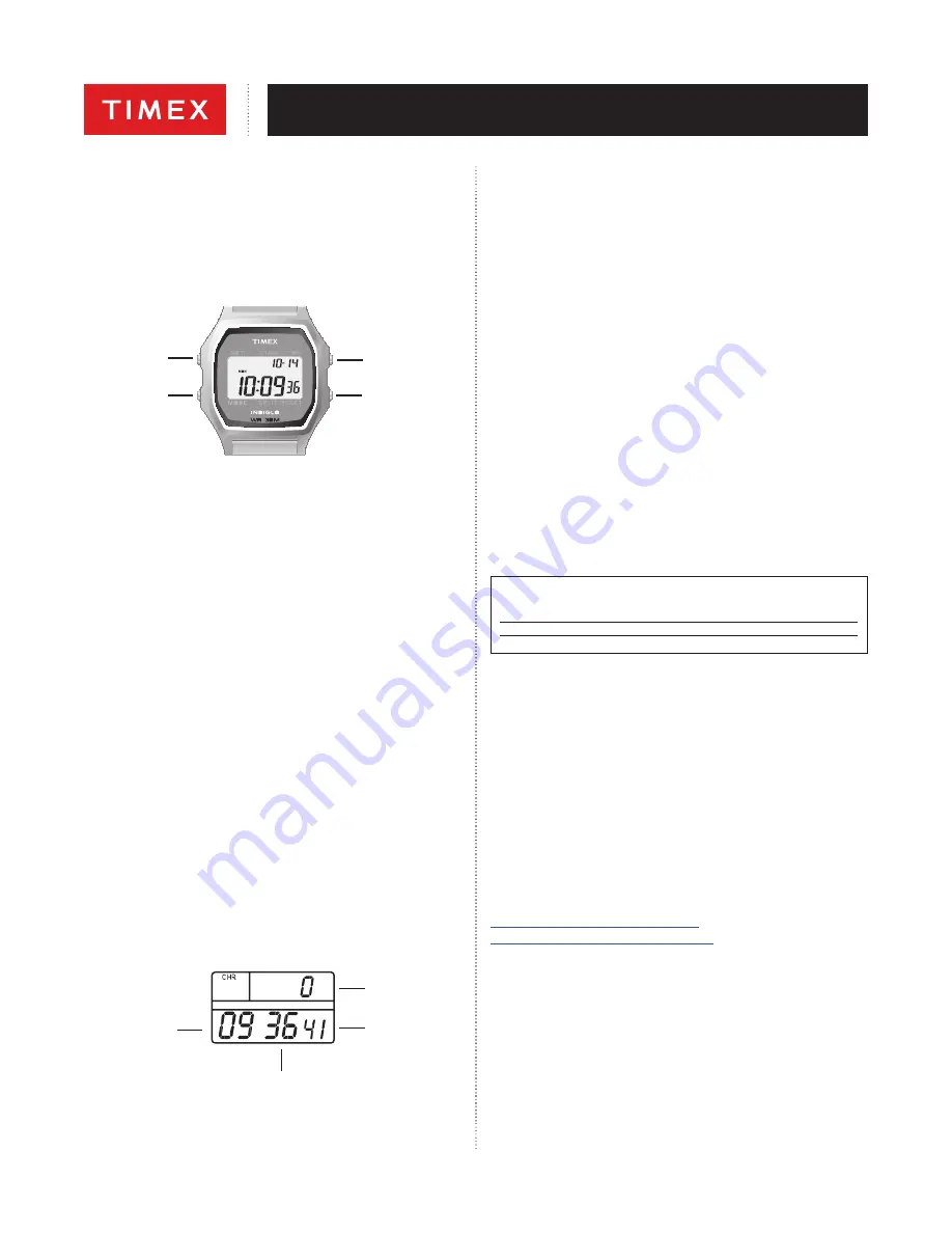 Timex RETRO DIGITAL User Manual Download Page 3